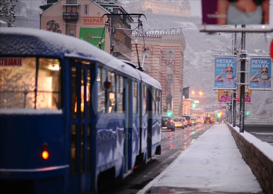 Snowfall in Sarajevo