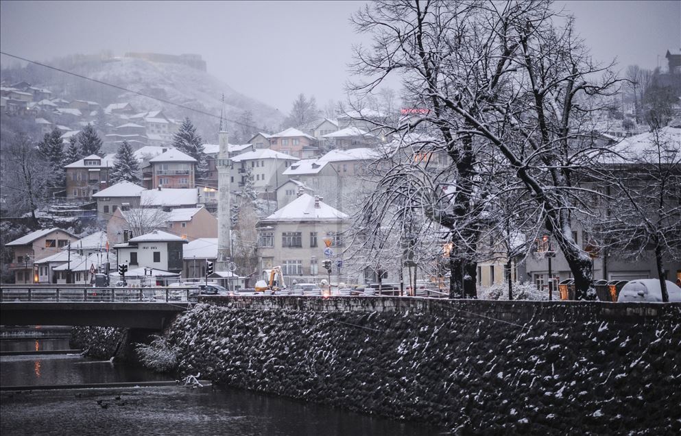 Snowfall in Sarajevo