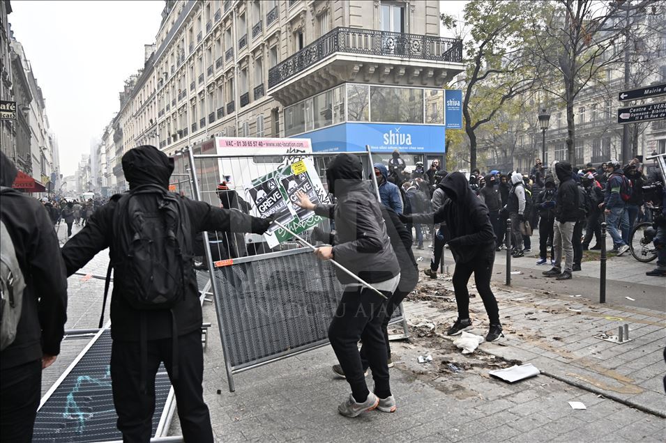 French national general strike day in Paris