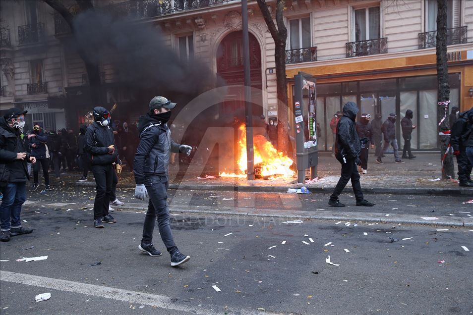 French national general strike day in Paris