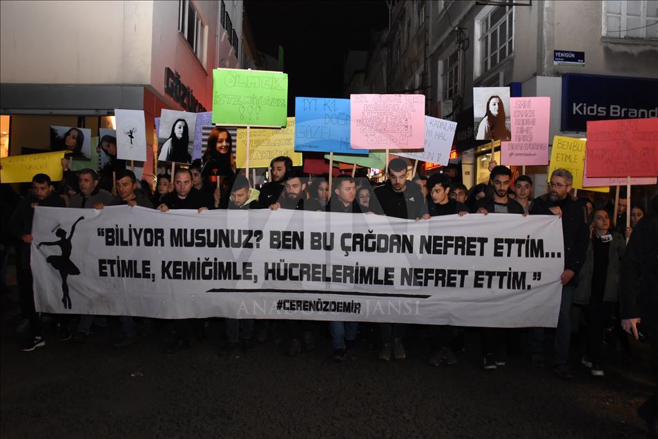 Ordu'da Ceren Özdemir anısına bale kursundan evine yürüyüş düzenlendi