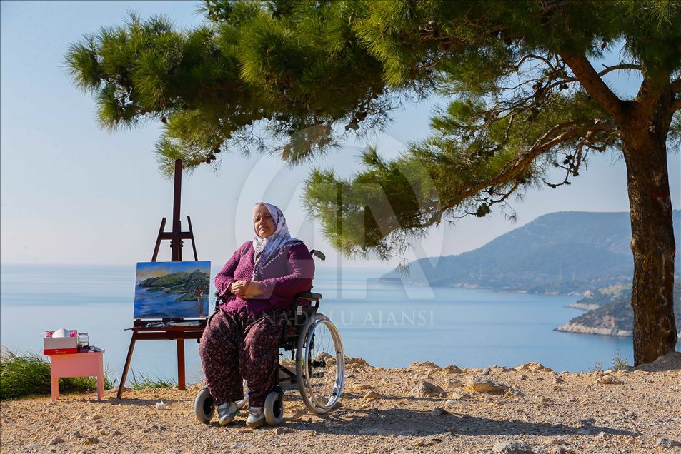 Bedensel engelli ressamın hayalini Anadolu Ajansı ekibi gerçekleştirdi