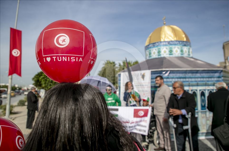 Tunus'ta Filistin davasını ölümsüzleştirecek anıt park açıldı