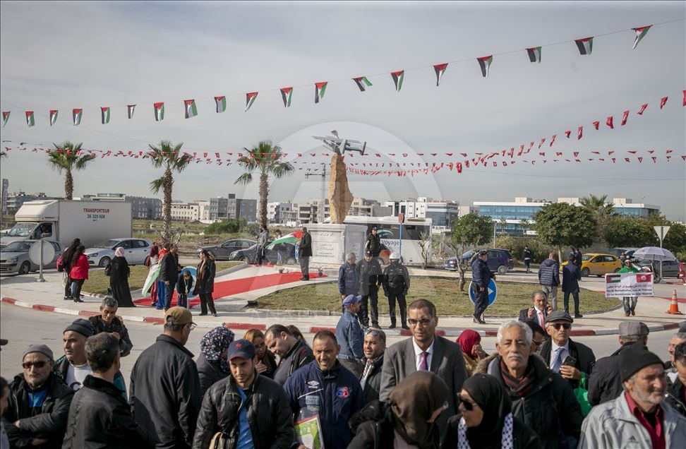 Tunus'ta Filistin davasını ölümsüzleştirecek anıt park açıldı
