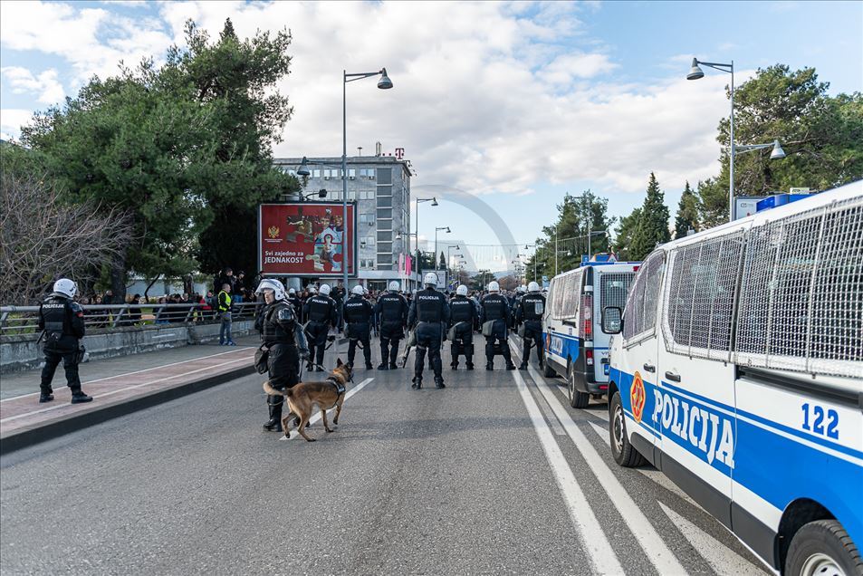Protest by Orthodox Serbian Christians in Montenegro