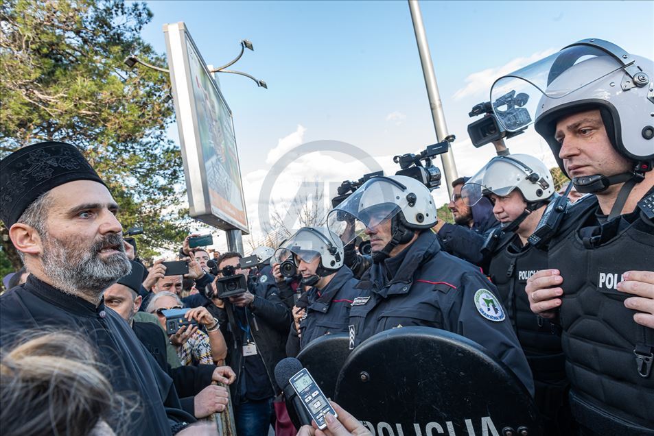 Protest by Orthodox Serbian Christians in Montenegro