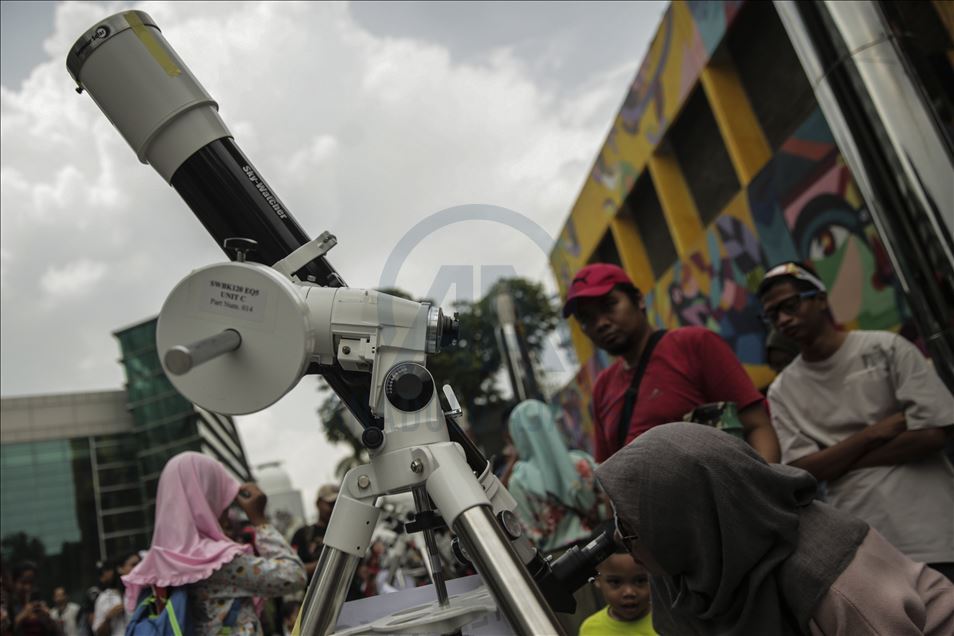 Solar eclipse "ring of fire" in Jakarta, Indonesia 