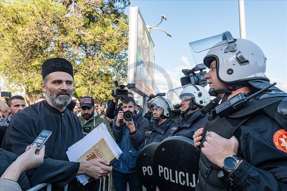Protest by Orthodox Serbian Christians in Montenegro