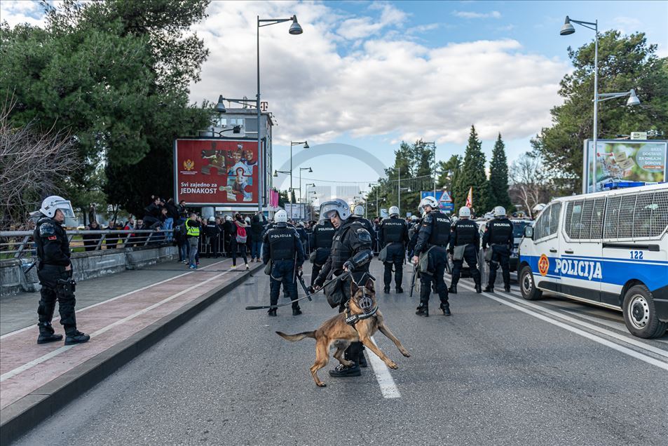 Protest by Orthodox Serbian Christians in Montenegro
