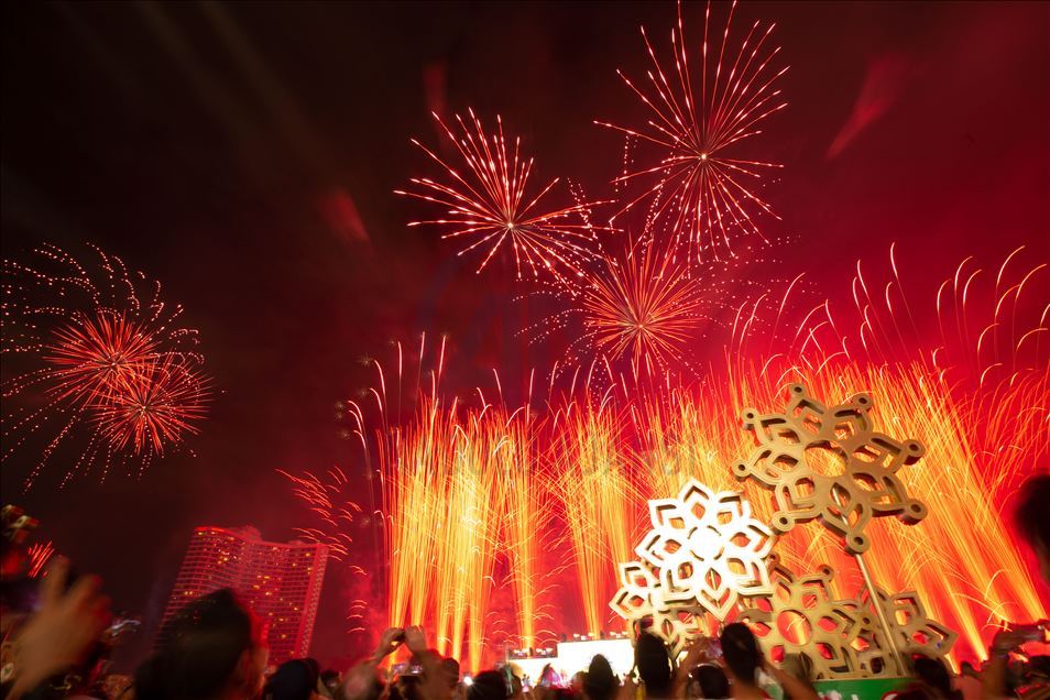 New Year 2020 firework in Thailand
