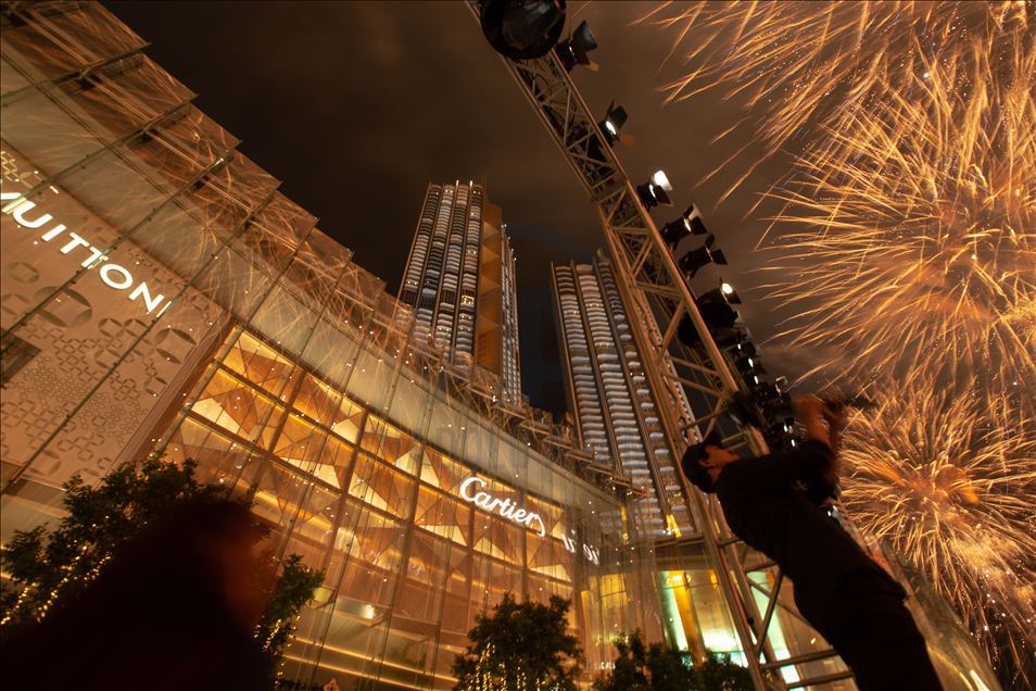 New Year 2020 firework in Thailand