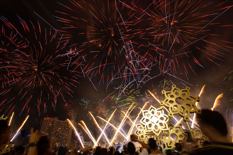 New Year 2020 firework in Thailand