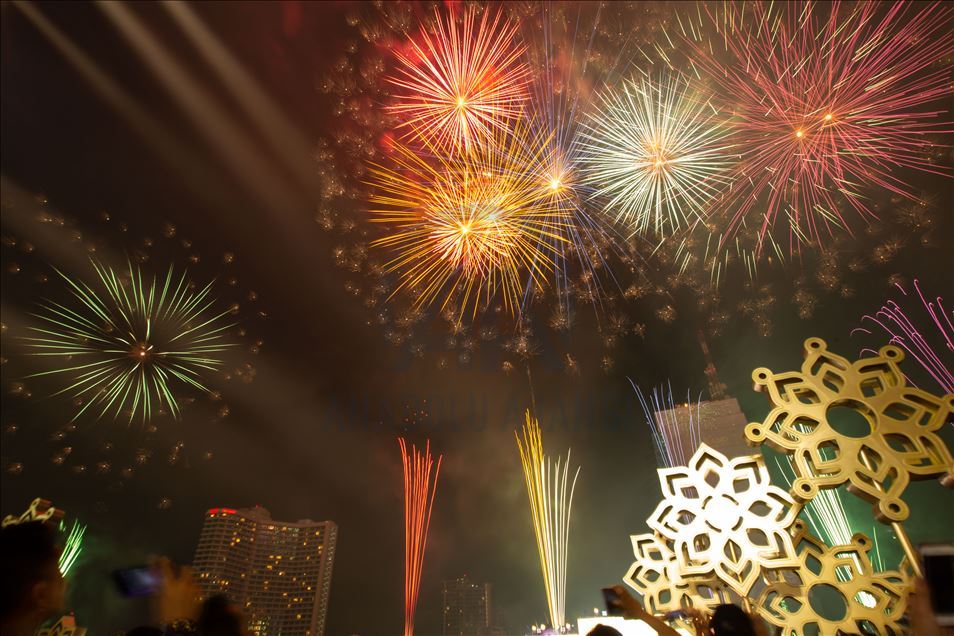 New Year 2020 firework in Thailand