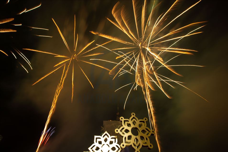 New Year 2020 firework in Thailand