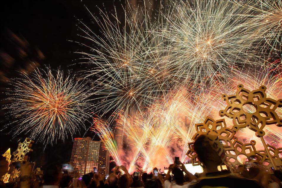 New Year 2020 firework in Thailand