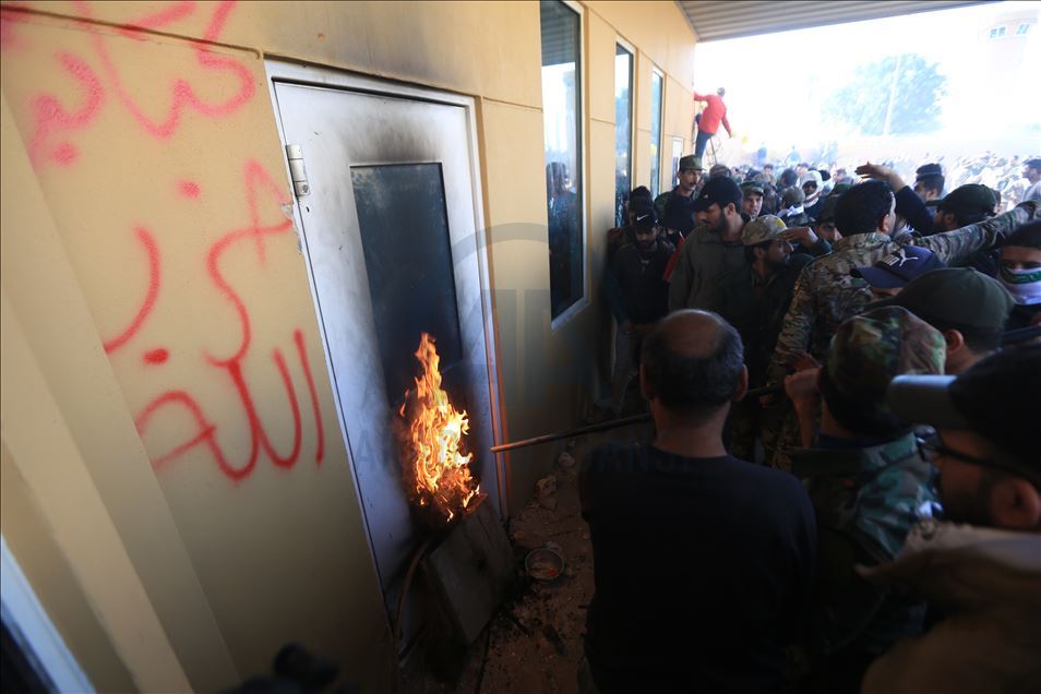 ABD'nin Bağdat Büyükelçiliği önünde protesto