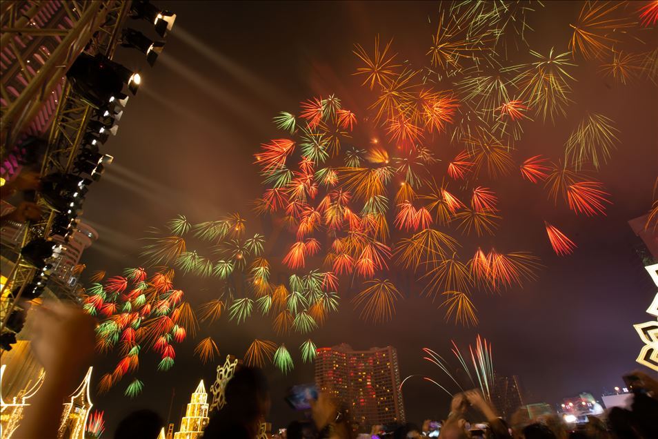 New Year 2020 firework in Thailand