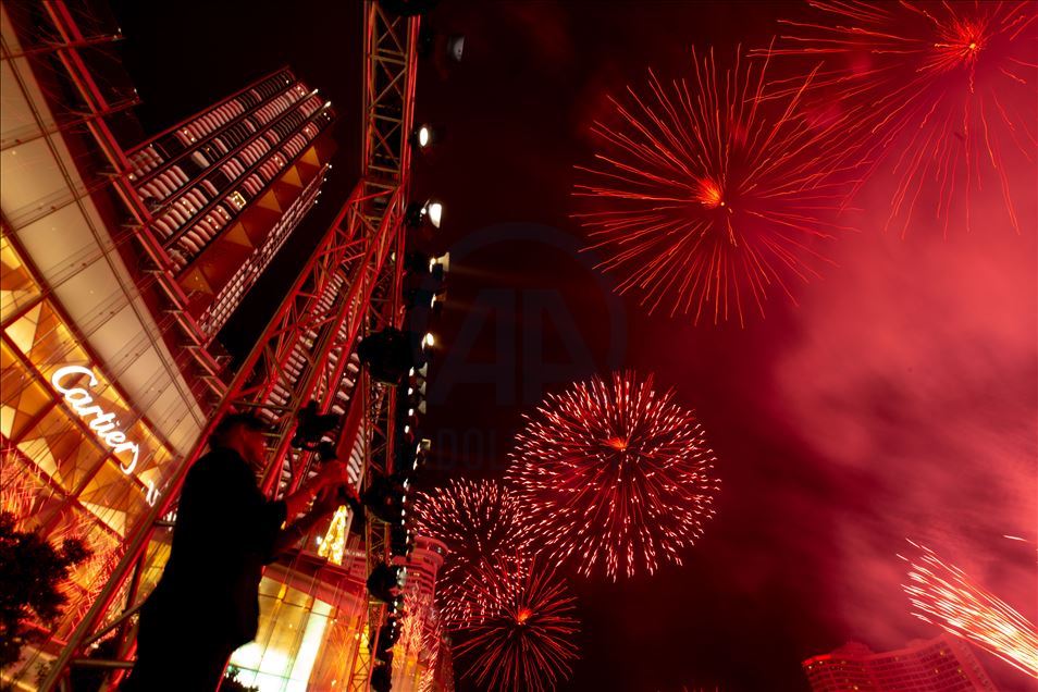 New Year 2020 firework in Thailand