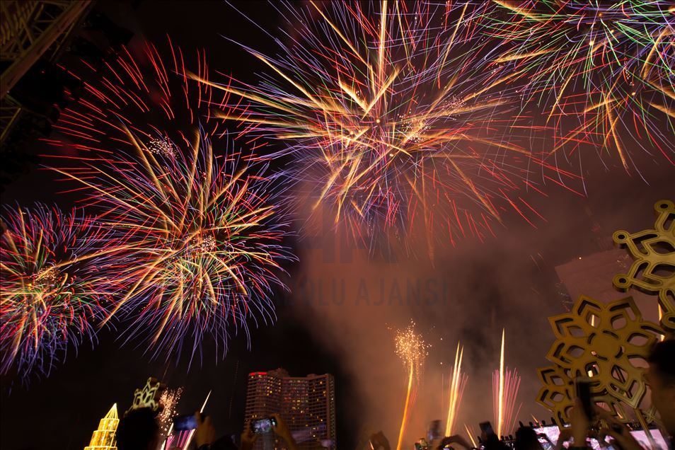 New Year 2020 firework in Thailand