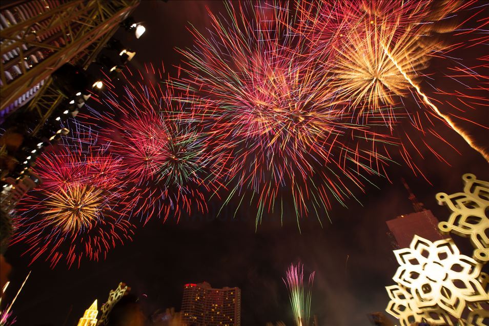 New Year 2020 firework in Thailand