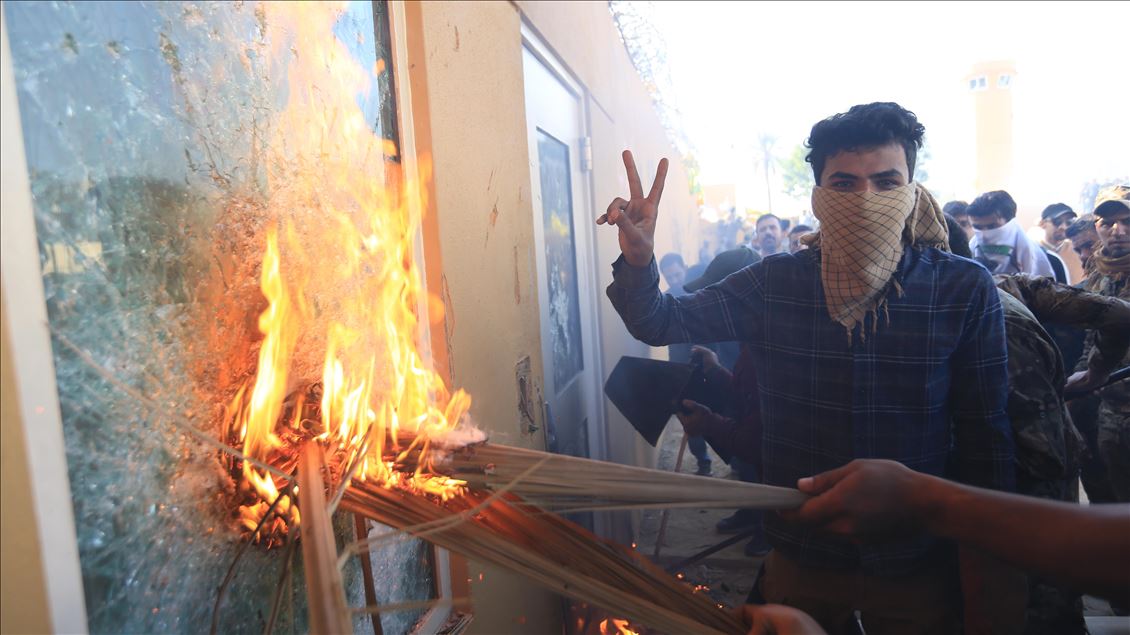 ABD'nin Bağdat Büyükelçiliği önünde protesto