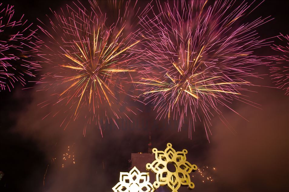 New Year 2020 firework in Thailand