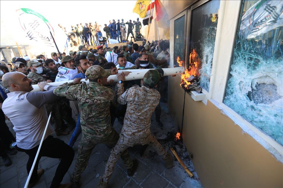 ABD'nin Bağdat Büyükelçiliği önünde protesto