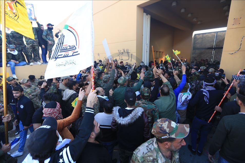 ABD'nin Bağdat Büyükelçiliği önünde protesto