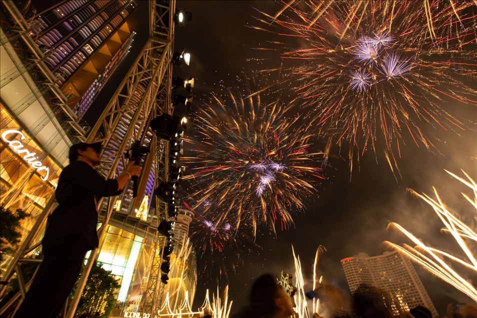 New Year 2020 firework in Thailand