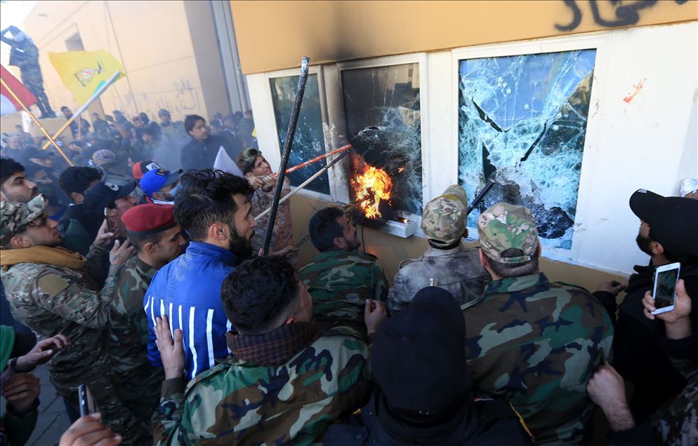 ABD'nin Bağdat Büyükelçiliği önünde protesto