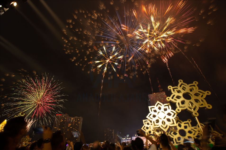 New Year 2020 firework in Thailand