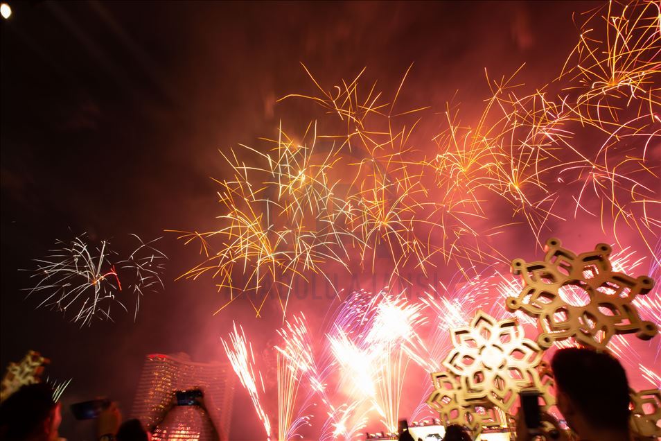 New Year 2020 firework in Thailand