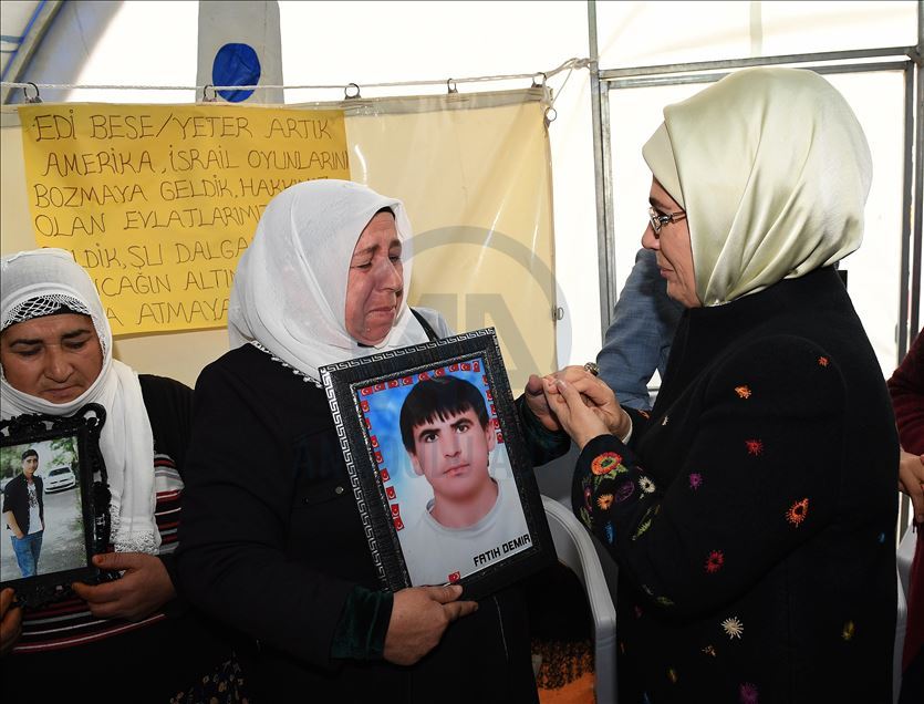 Turkish President Recep Tayyip Erdogan's wife Emine Erdogan in Diyarbakir