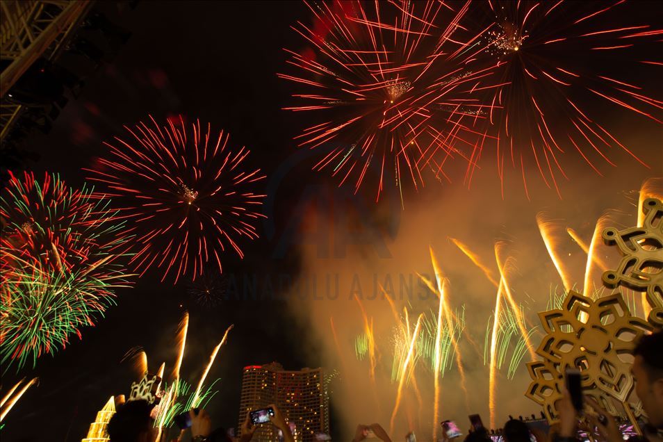New Year 2020 firework in Thailand