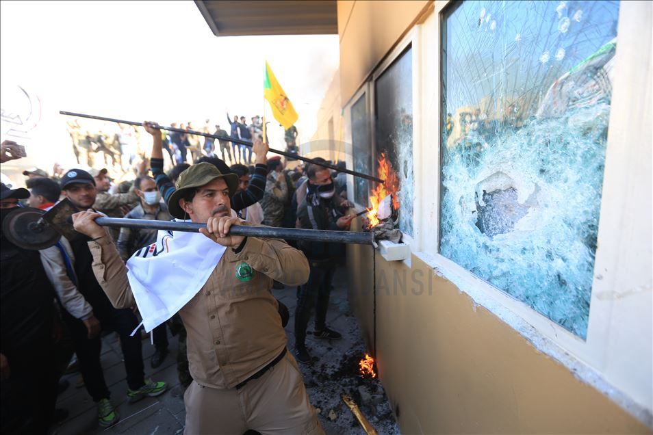 ABD'nin Bağdat Büyükelçiliği önünde protesto