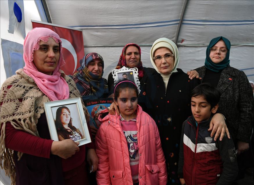 Turkish President Recep Tayyip Erdogan's wife Emine Erdogan in Diyarbakir