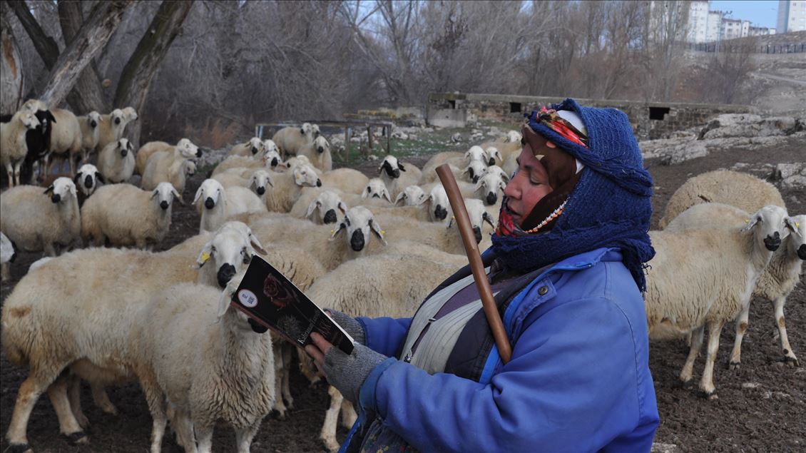 İlkokul mezunu kadın çobanın "tek dostu" kitapları