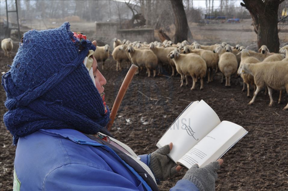 İlkokul mezunu kadın çobanın "tek dostu" kitapları
