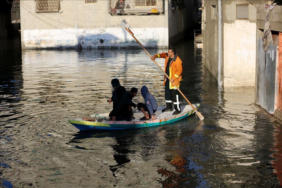 Fuertes inundaciones en la Franja de Gaza