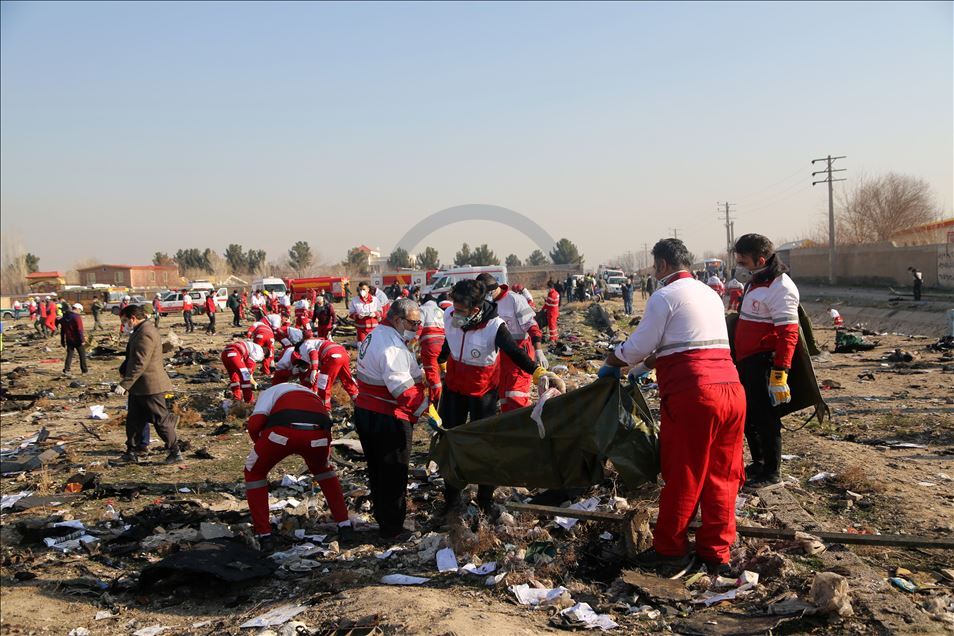 İran'da düşen yolcu uçağındaki 176 kişi hayatını kaybetti