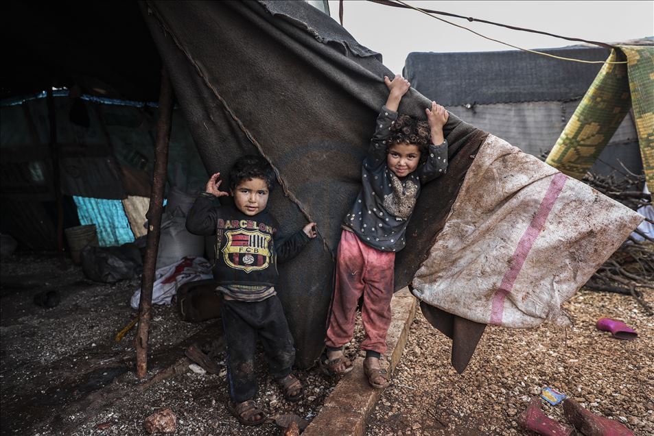 Syrian young mother of 5 children in Idlib's camp
