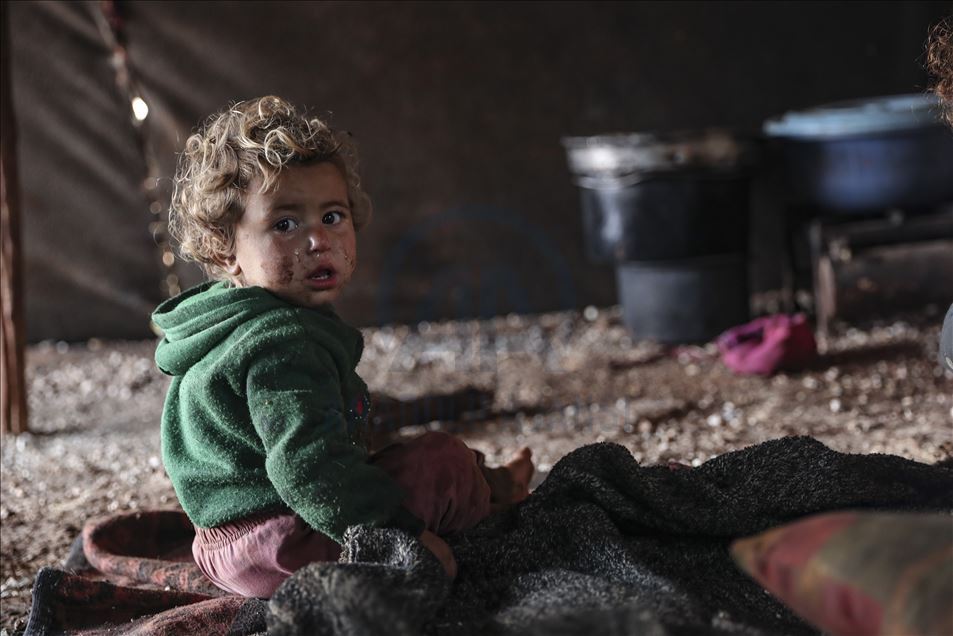 Syrian young mother of 5 children in Idlib's camp