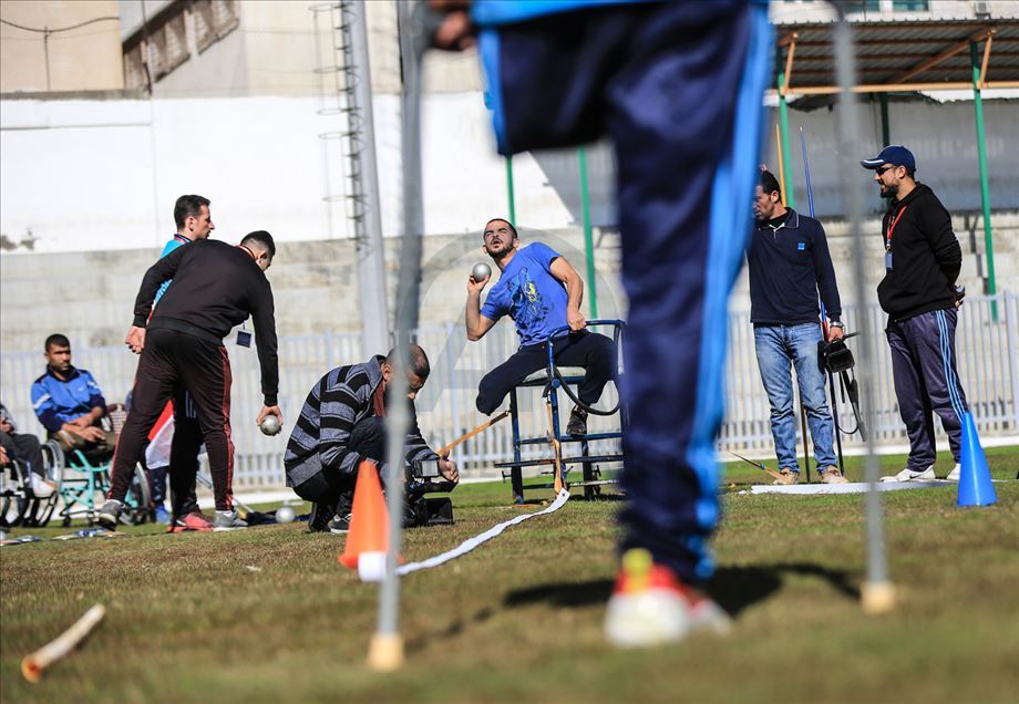 Competencia de atletismo paralímpico en Gaza