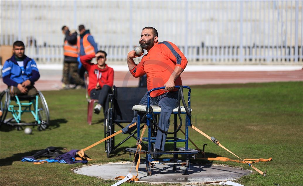 Competencia de atletismo paralímpico en Gaza