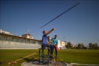 Competencia de atletismo paralímpico en Gaza