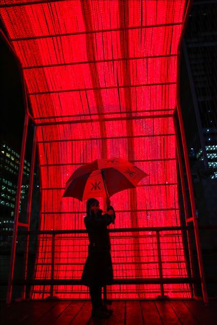 Canary Wharf Winter Light Festival di London.
