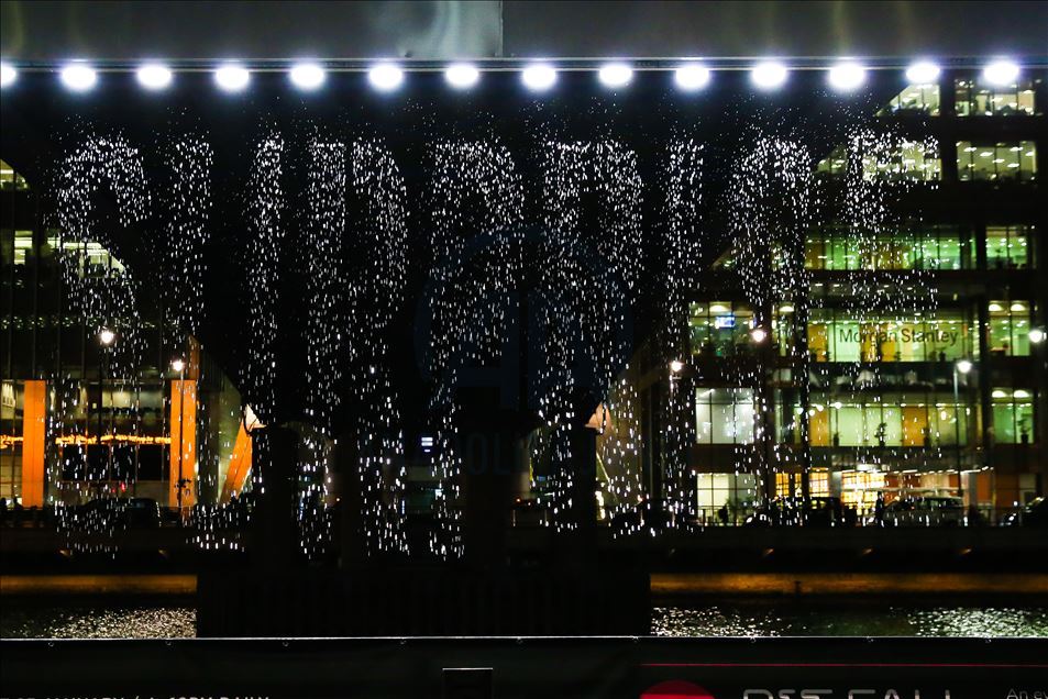 Canary Wharf Winter Light Festival in London.
