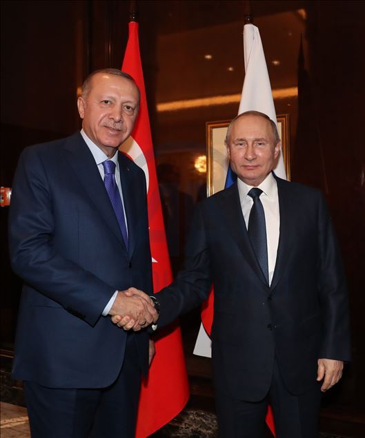 انطلاق اللقاء بين الرئيسين أردوغان وبوتين على هامش قمة برلين حول السلام في ليبيا
