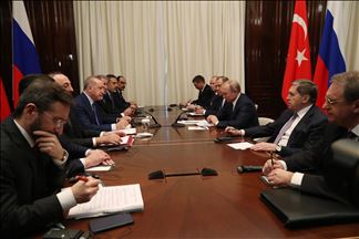 لقاء بين الرئيسين أردوغان وبوتين على هامش قمة برلين حول السلام في ليبيا