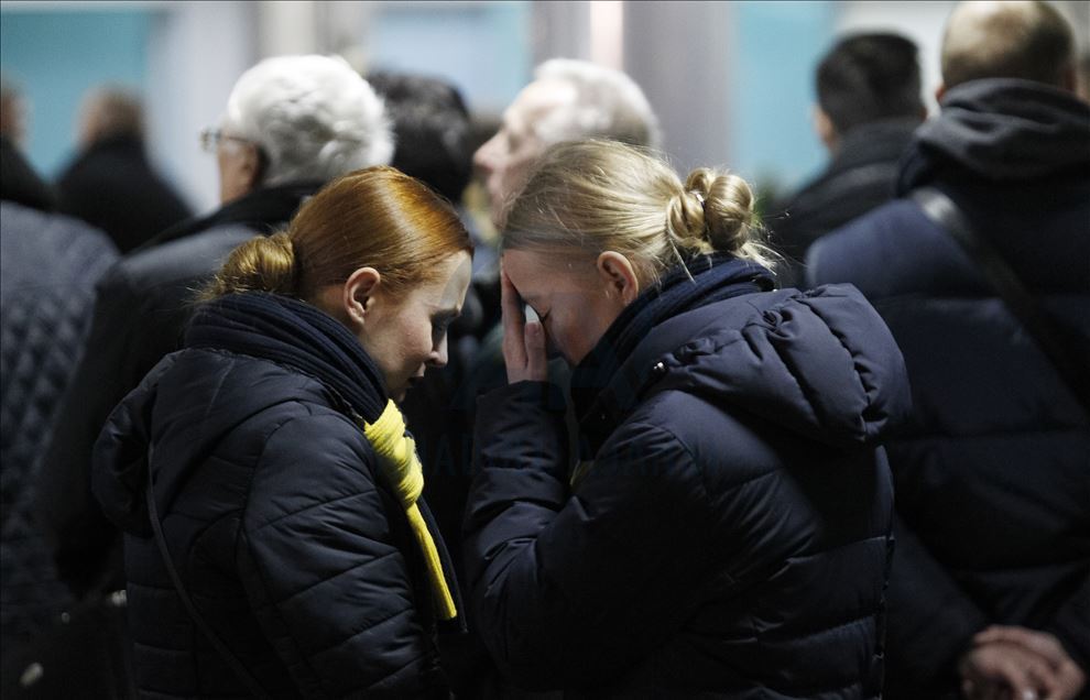 A honoring ceremony of the victims in the plane crash in Iran, at the Boryspil Airport in Kiev